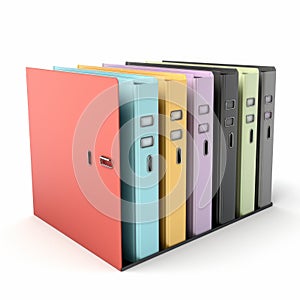 Colored File Cabinet With Xbox 360 Graphics - High Definition Photograph
