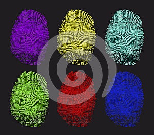 Colored fingerprints photo