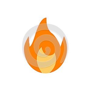 Colored fire icon isolated flame design. Burn emoji. Abstract design element