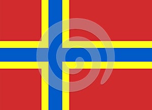 Colored flag of the Orkney Islands photo
