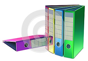 Colored folders stores important documents