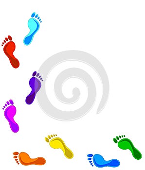 Colored footprints photo