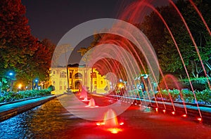 The colored fountains in Isfahan, Iran