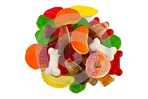 The colored fruit jelly sweets