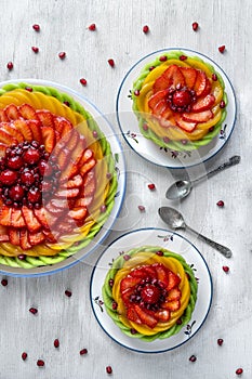 Colored fruit tart