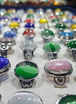 Colored gems arrangement