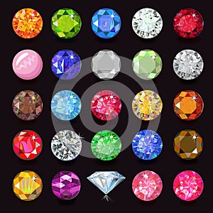 Colored gems set