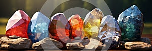 Colored gemstones minerals