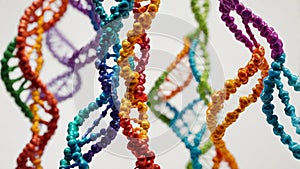 Colored Genetic Code DNA Molecule Structure. Generative AI
