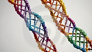 Colored Genetic Code DNA Molecule Structure. Generative AI