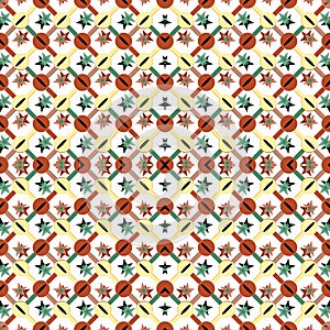 Colored geometric objects on a light background seamless vector pattern wallpaper