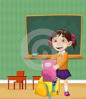 Colored of a girl in a classroom