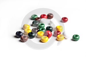 Colored glass beads isolated