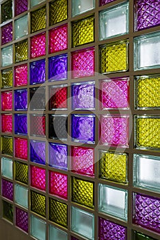 Colored glass blocks