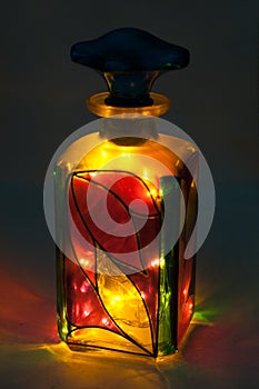 Colored glass bottle