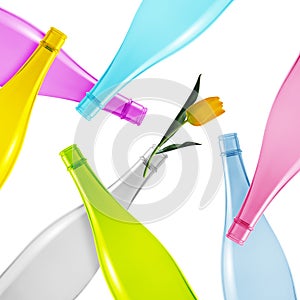 Colored glass bottle