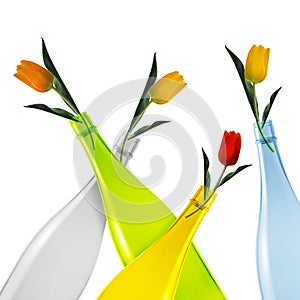 Colored glass bottle