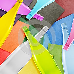 Colored glass bottle