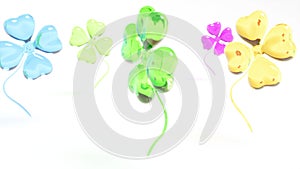 Colored glass clover rotate endless