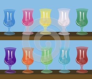 10 colored glasses transparent background for your creations photo
