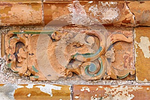 Colored glaze carving in the Eastern Tombs of the Qing Dynasty, China