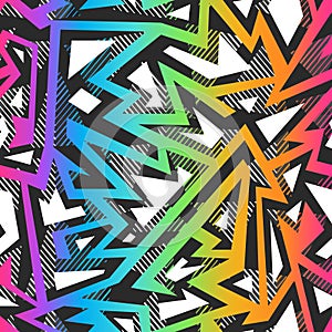 Colored graffiti seamless pattern