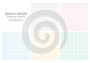 Colored Graph Paper. Seamless pattern. Vector Grid Template