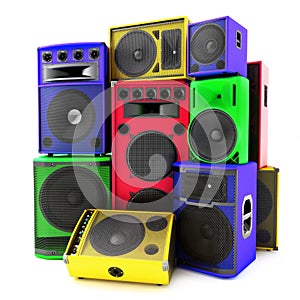Colored group of speakers