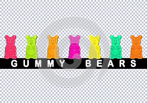 Colored gummy bears