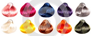 Colored hair samples