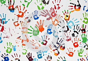 Colored hand prints