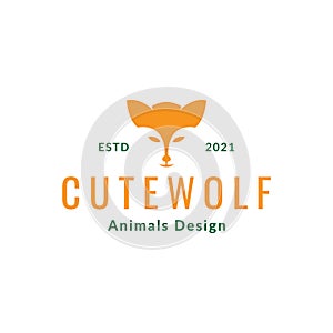 Colored head little wolf logo symbol icon vector graphic design illustration idea creative