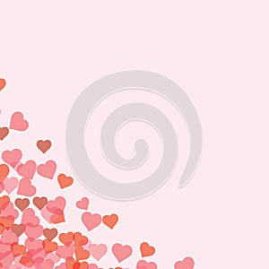 Colored Heart Illustration valentine`s day card elegant festive vector with space for text. Symbols of tenderness and love