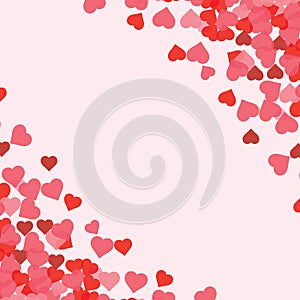 Colored Heart Illustration valentine`s day card elegant festive vector with space for text. Symbols of tenderness and love