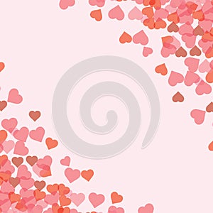 Colored Heart Illustration valentine`s day card elegant festive vector with space for text. Symbols of tenderness and love