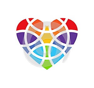 Colored heart logo. Heart logo design. Heart design element. Heart clipart. photo