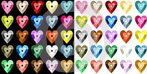 Colored heart sequins