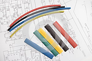 Colored heat shrink tubing