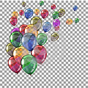 Colored helium fly balloons - vector