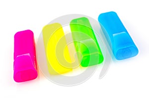 Colored highlighters Markers isolated on white