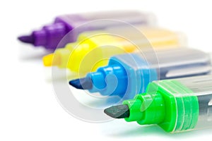 Colored highlighters set isolated