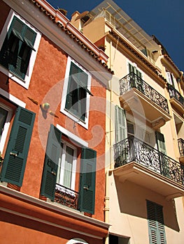 Colored house facade