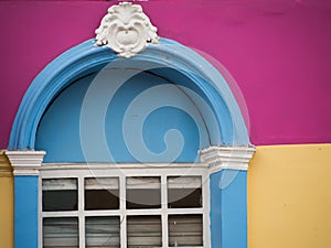 Colored house facade