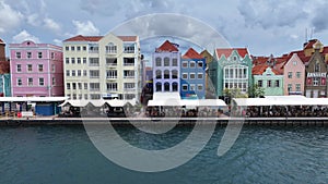 Colored Houses At Otrobanda In Willemstad Curacao.