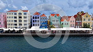 Colored Houses At Otrobanda In Willemstad Curacao.