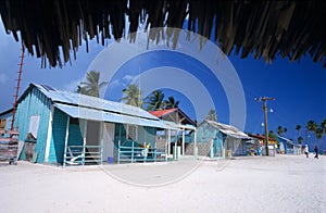 Colored houses -Saona island village photo