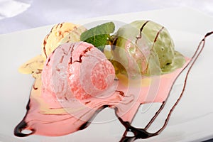 Colored ice-cream closeup