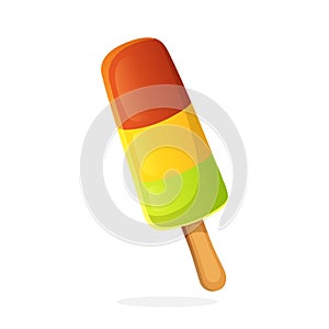 Colored ice cream fruit ice lolly