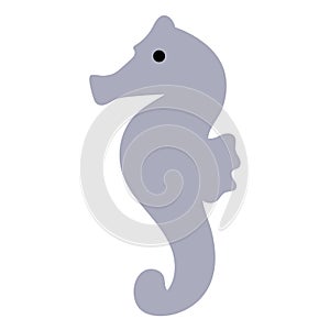 Colored icon cute baby seahorse in cartoon style