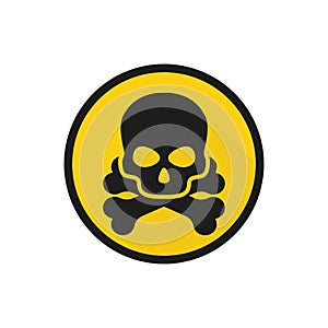 Colored icon death symbol yellow sign in flat